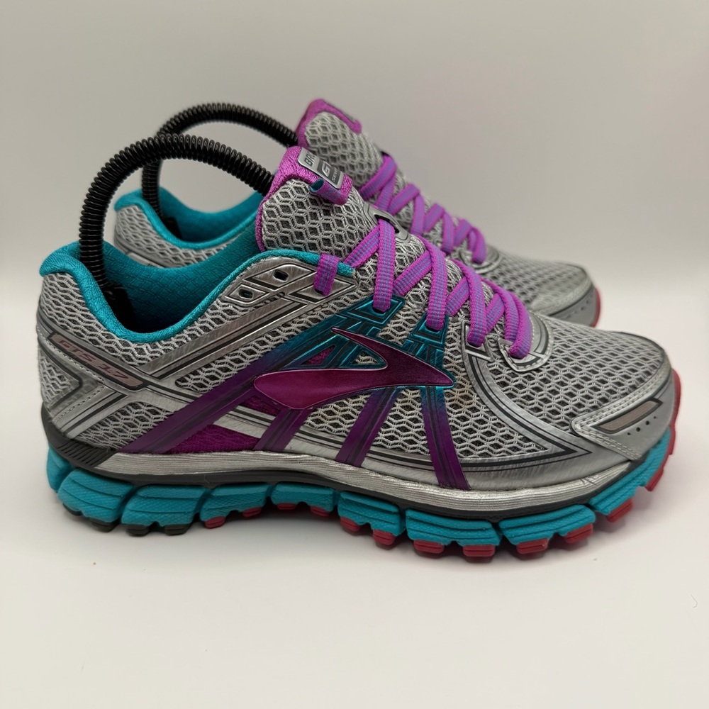 Brooks Adrenaline GTS 17 Women's Size 7 2E EX Wide Running Shoes Silver Purple - Picture 5 of 16